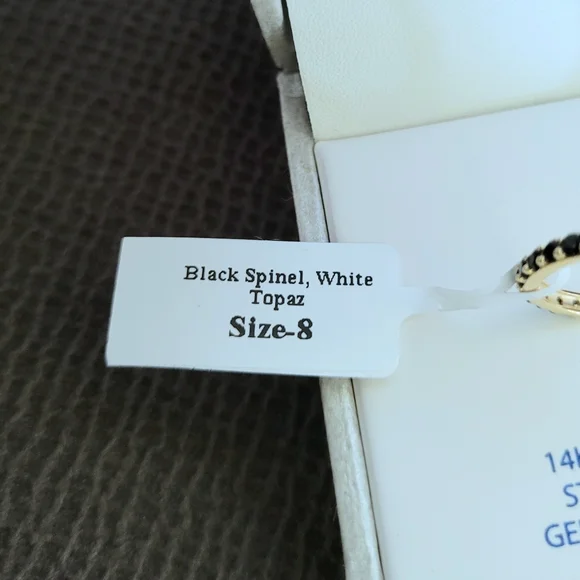 Shivam Black🖤 Spinel and White Topaz Gemstones Eternity♾️ Ring💍 - Picture 6 of 16